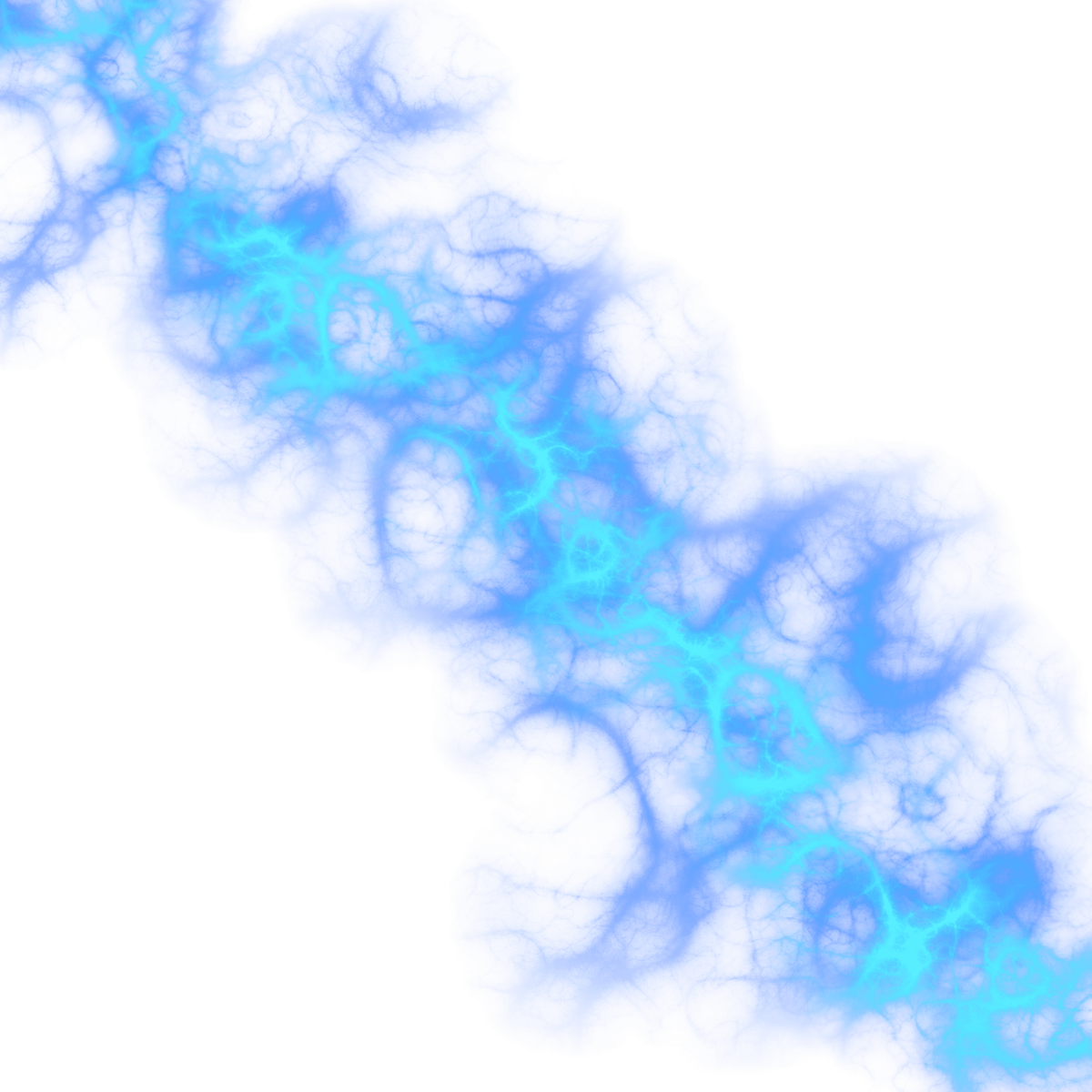 Glowing blue neon mist and lightning overlay